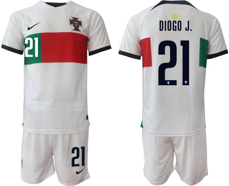 Men 2022 World Cup National Team Portugal away white 21 Soccer Jerseys